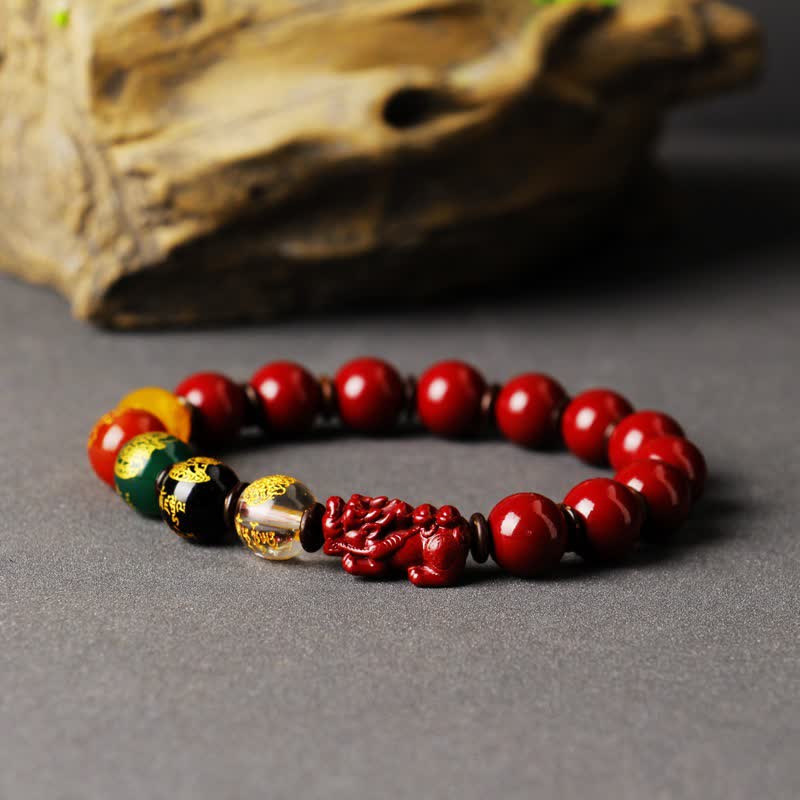 Buddha Stones God van de Rijkdom Cinnabar PiXiu Armband - image 5