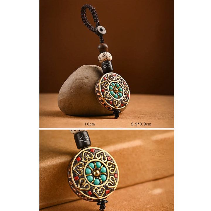 Buddha Stones Tibetaanse Om Mani Padme Hum Bodhi Seed Peace sleutelhanger - image 13