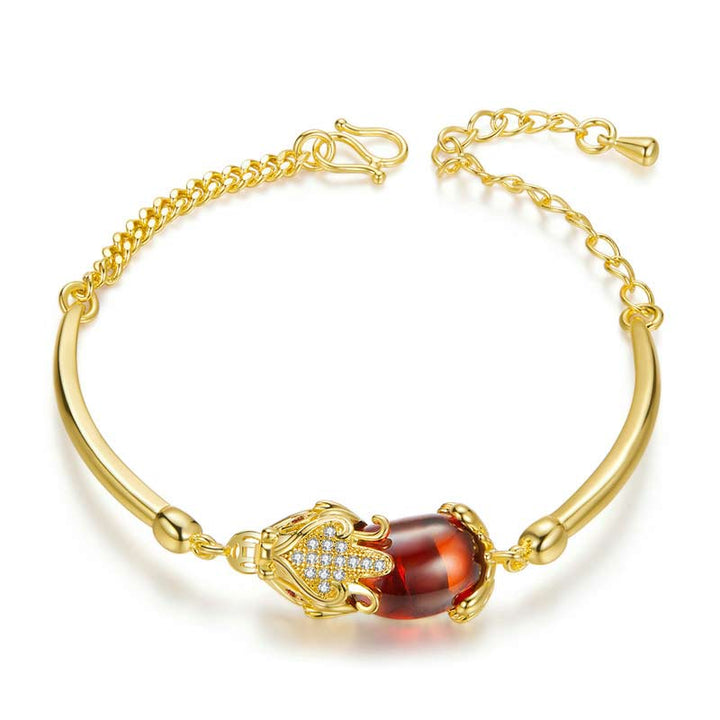 Feng Shui Gouden Rode Agaat PiXiu Armband voor Rijkdom en Geluk - image 0