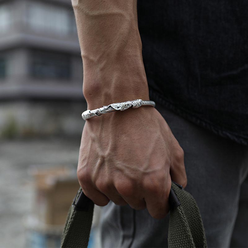 Buddha Stones Tibetaanse Lotus Armband van Wit Koper, symbool van welvaart - image 3