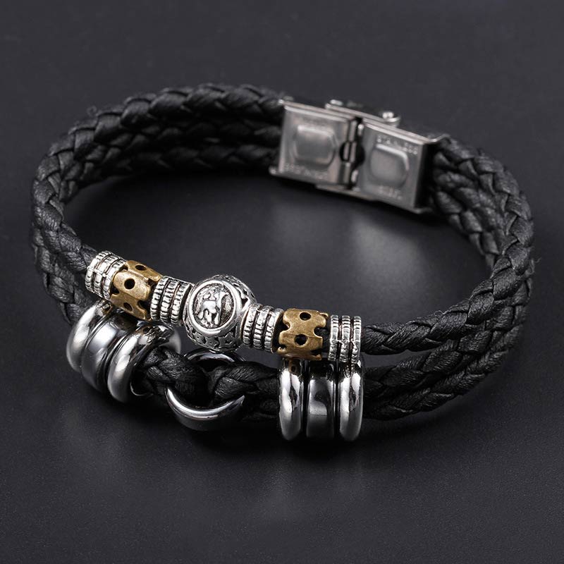 Buddha Stones Armband van hematiet met de 12 sterrenbeelden van de dierenriem - image 1