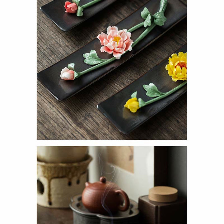 Buddha Stones Lotus Pioenroos Bloem Keramische Spirituele Wierook - image 19