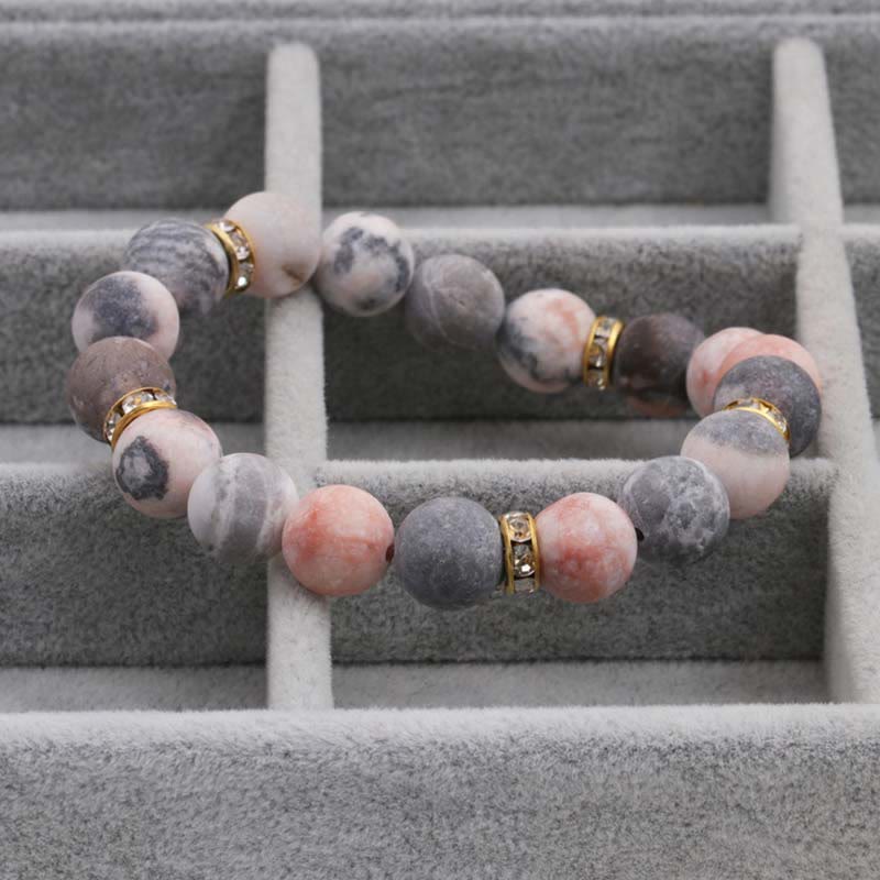 Buddha Stones Armband met zebrajaspis kralen voor het verlichten van angst en stress - image 5