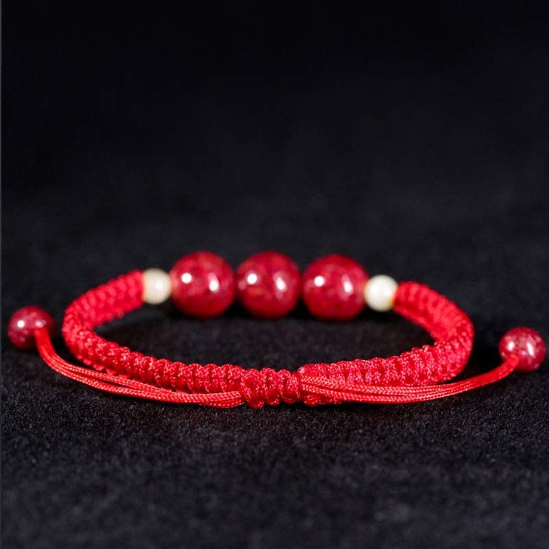 Buddha Stones Cinnabar Blessing Rode Armband met Koord voor Kinderen - image 4