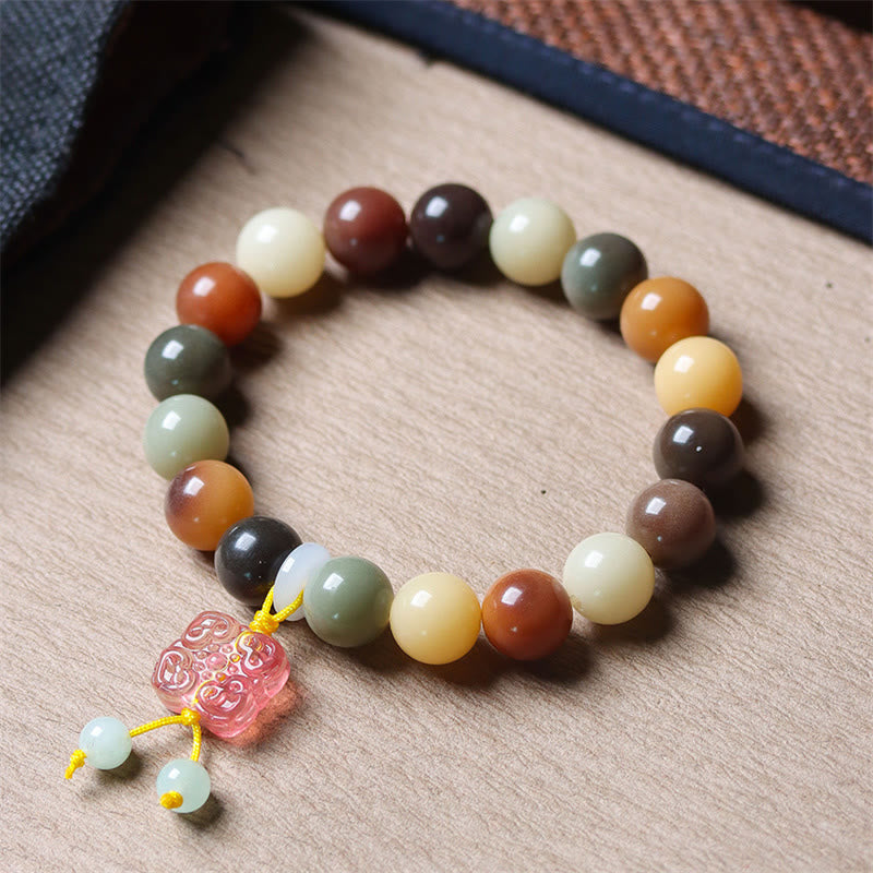 Buddha Stones Natuurlijke veelkleurige Bodhizaad Liuli glazen bedel Armband - image 1