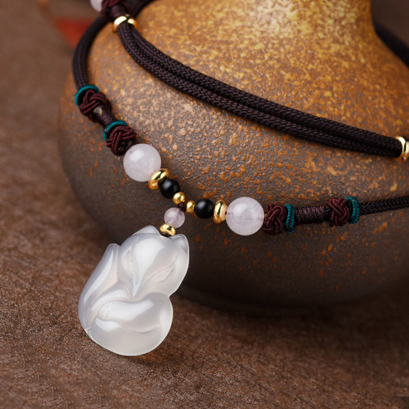 Buddha Stones Chalcedoon vos roze kristallen kraal harmonie Ketting hanger - image 5