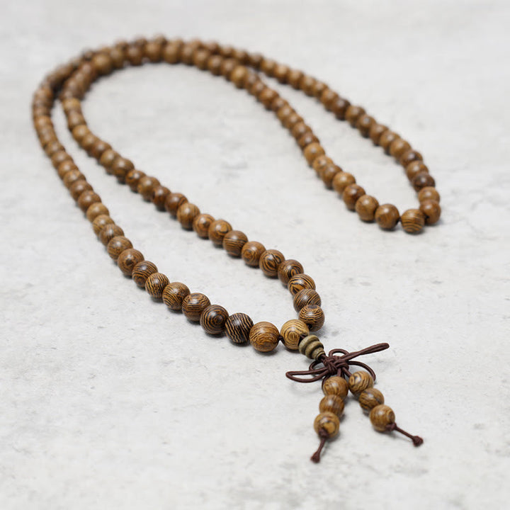 Buddha Stones 108 Mala kralen Armband voor gebed en meditatie, sandelhout, elastisch - image 17