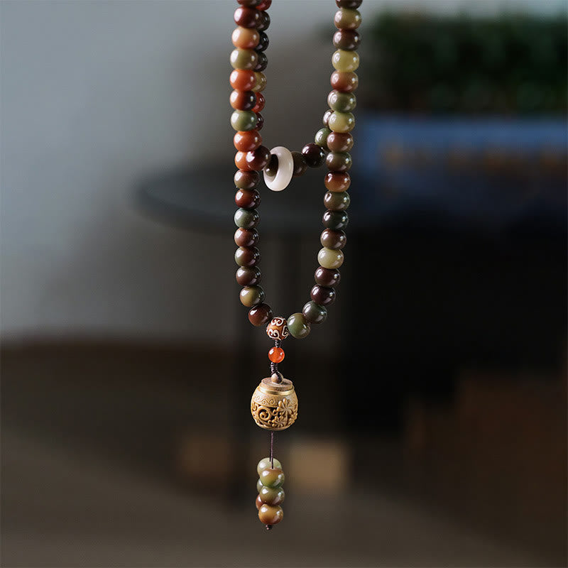 Buddha Stones 108 Mala kralen Dunhuang kleur Bodhi Seed Dzi kralen Armband ter bescherming tegen boze geesten - image 1