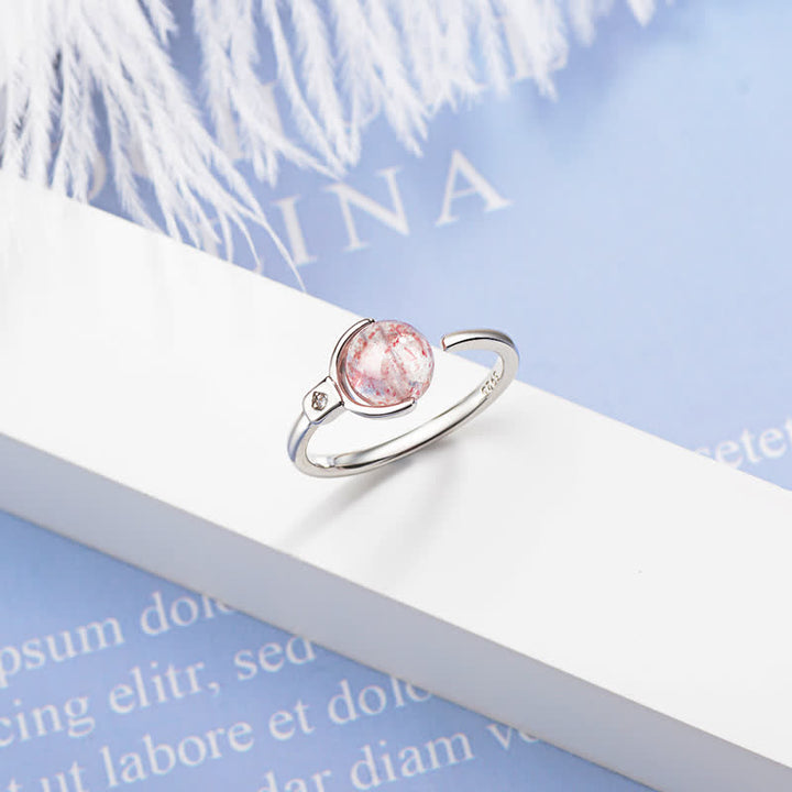 Buddha Stones Roze kristallen rustgevende Ring - image 7