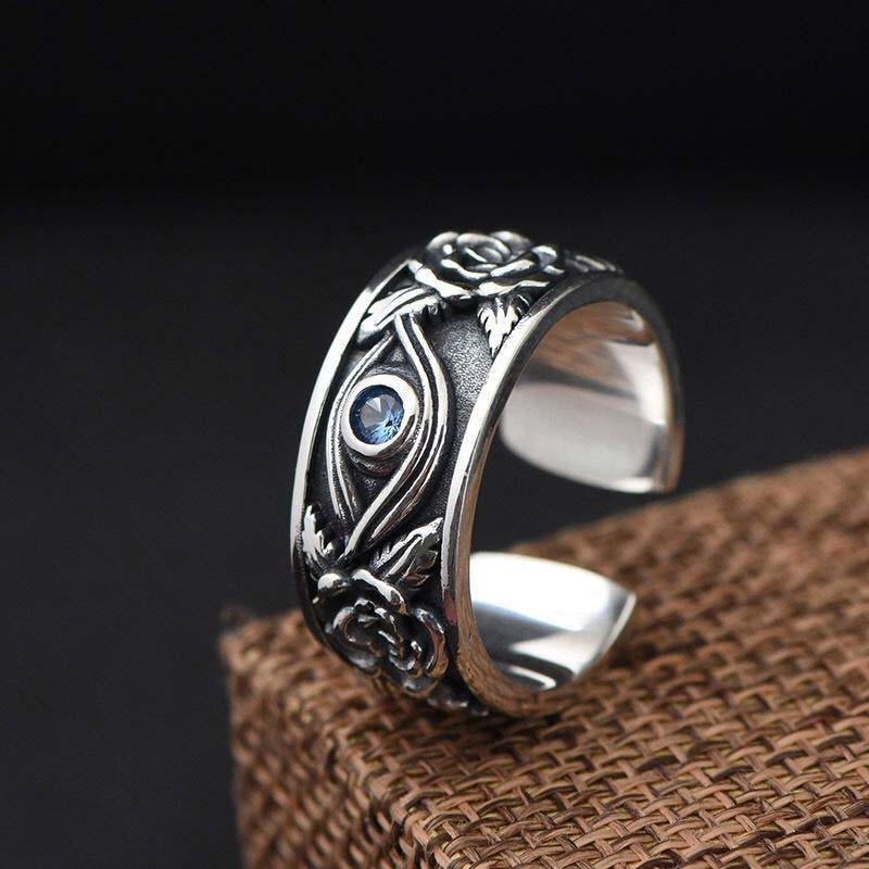 Buddha Stones Verstelbare Ring met Oog van Horus Kristal ter Bescherming - image 2