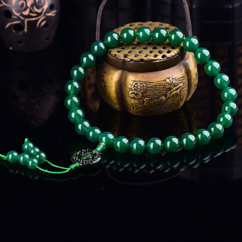 Buddha Stones Natuurlijke groene agaat Pols Mala, manifestatiemala, zakmala , autodecoratie - 14mm - 36 kralen - image 0