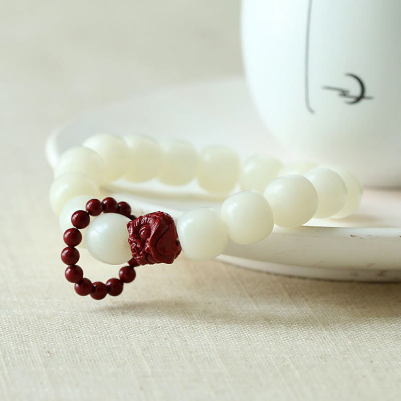 Buddha Stones Natuurlijke Bodhizaad Cinnaber Dansende Leeuw Amulet Wijsheid Harmonie Pols Mala - image 2