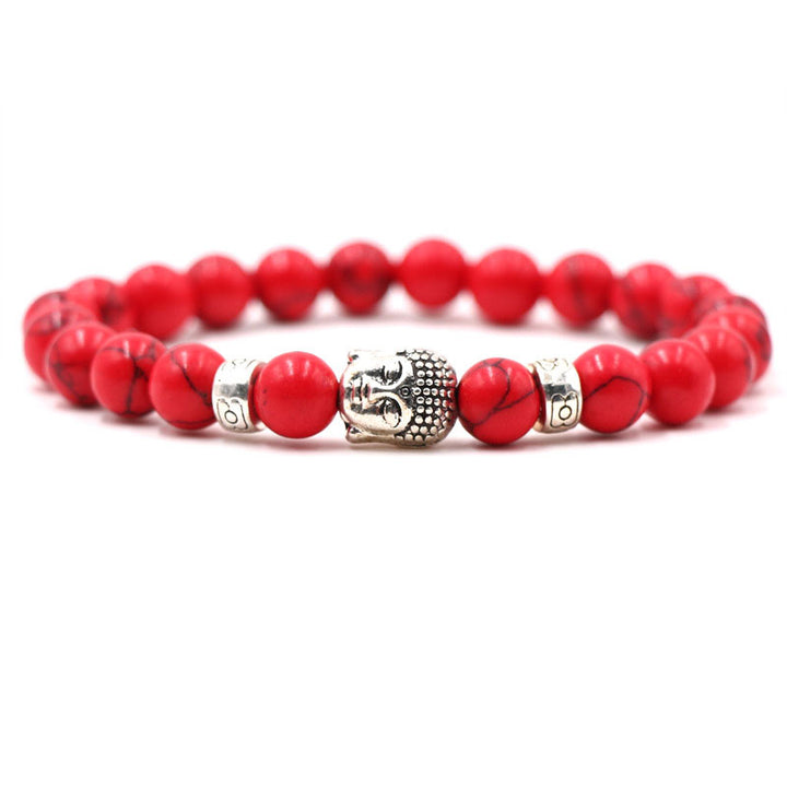Buddha Stones Paarse agaat Armband - Rode turkoois - image 2