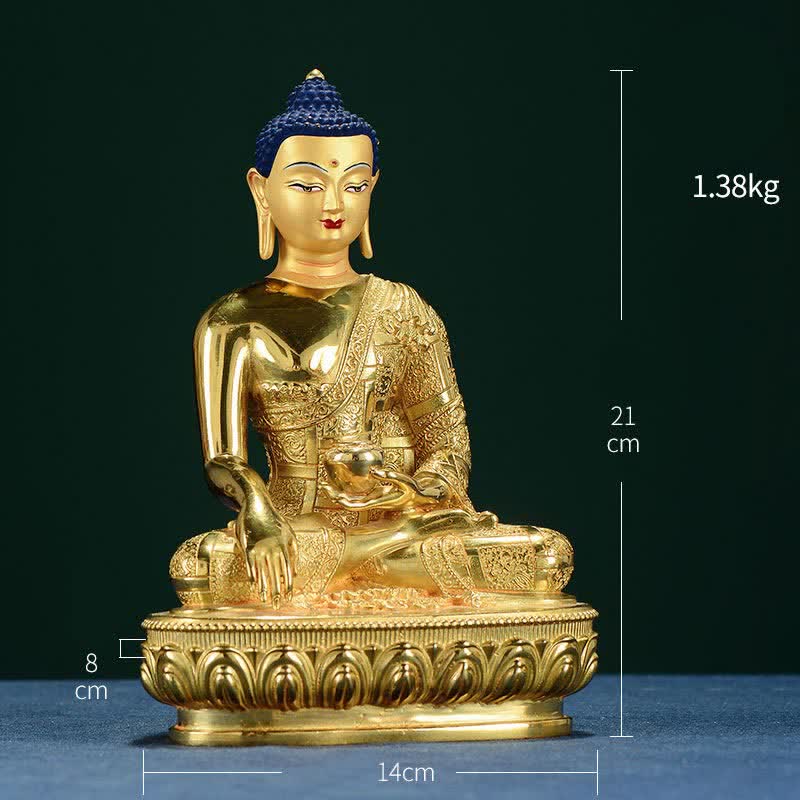 Buddha Stones Boeddha Shakyamuni beeldje, verlichting, koperen beeldje, huisgeschenk, decoratie - 21*14*8 cm - image 7