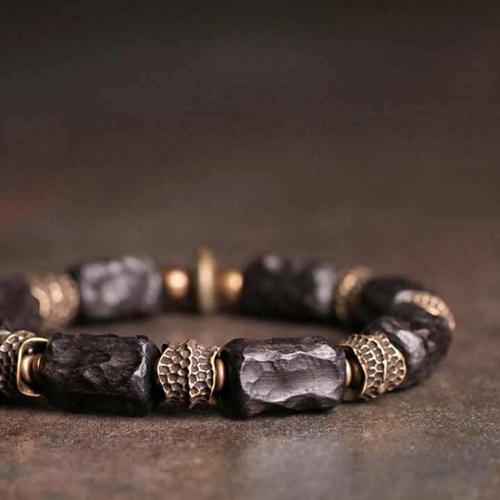 Buddha Stones Tibetaanse Armband van ebbenhout en koper, symbool voor rust en vrede. - image 3