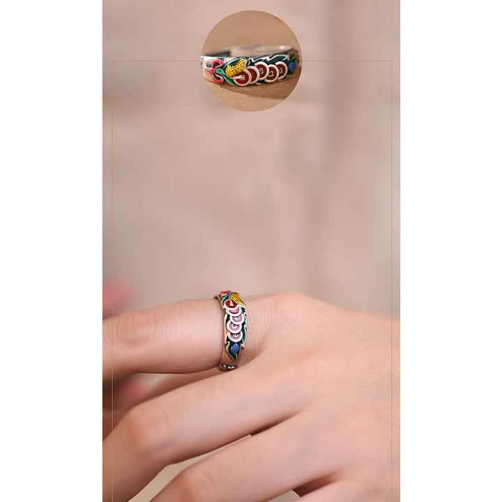 Buddha Stones Feng Shui Vijf Keizermunten Ring - image 10