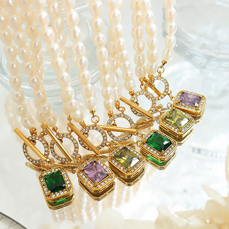 Parel Zirkoon Rijkdom Charm Ketting - image 2