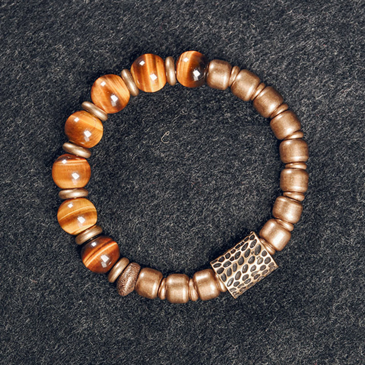 Buddha Stones Beschermende Armband van koper met tijgeroogsteen - image 4