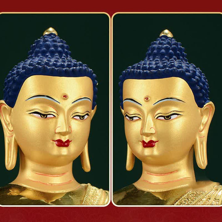 Buddha Stones Boeddha Shakyamuni beeldje, verlichting, koperen beeldje, huisgeschenk, decoratie - image 13
