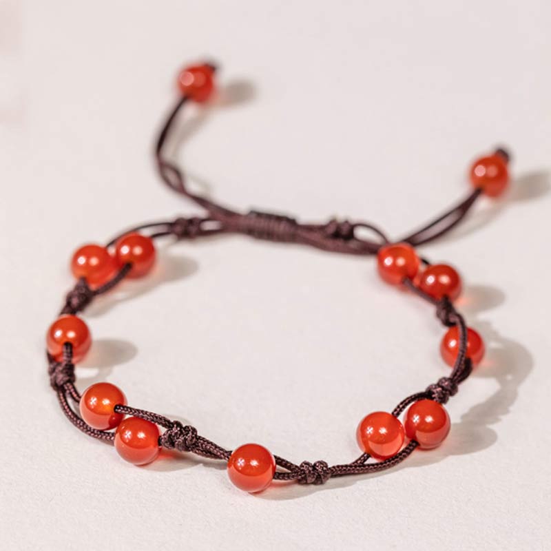 Buddha Stones Rode agaat, mosagaat, cinnaber, kalmerende Armband - image 11