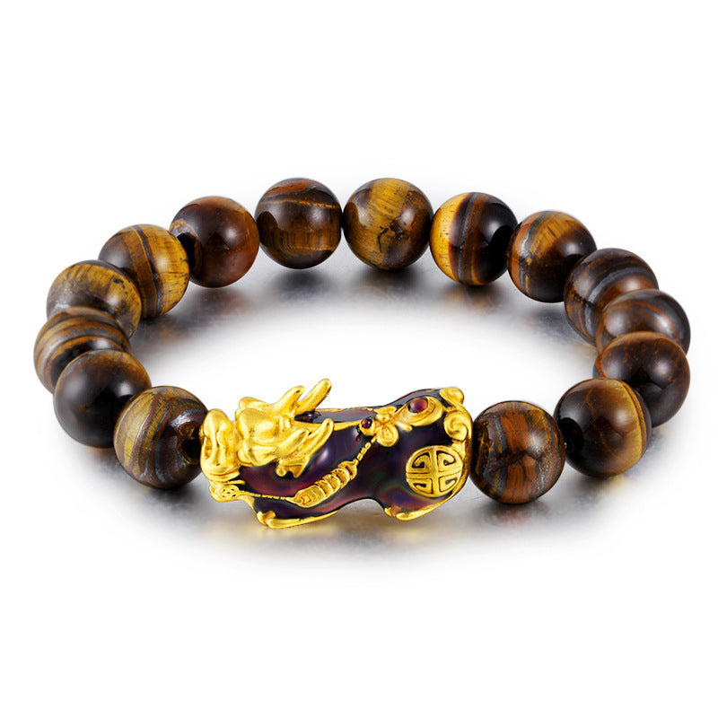 Buddha Stones Tibetaanse handgemaakte Feng Shui- Armband met tijgeroogmotief - Tijgeroog - image 0
