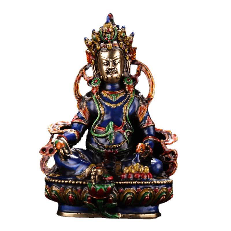 Buddha Stones Gele Jambhala Bodhisattva beeldje, Serenity koperen beeldje, woondecoratie - image 12