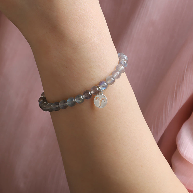 Armband met maansteen en de 12 sterrenbeelden van de dierenriem - image 3