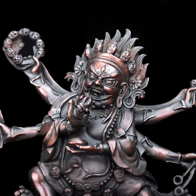 Buddha Stones Tibetaanse Mahakala Bodhisattva beeldje, mededogen, koperen beeldje, decoratie - image 12