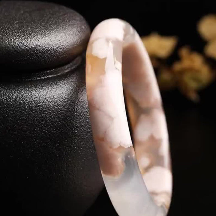 Natuurlijke Sakura Agaat Bangle-armband - image 6