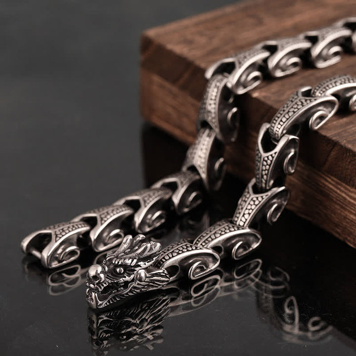 Buddha Stones Beschermende Ketting met hanger en drakenpatroon van titaniumstaal . - image 1