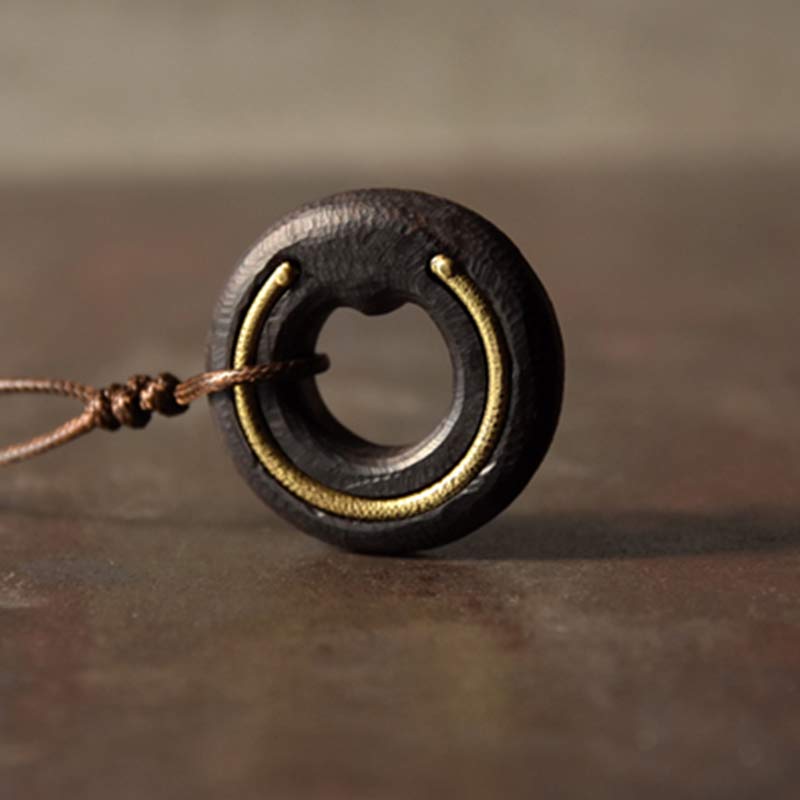 Buddha Stones Zen cirkel ebbenhouten Ketting - image 14