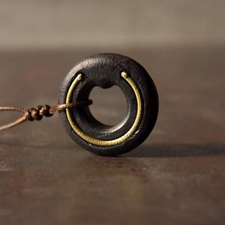 Buddha Stones Zen cirkel ebbenhouten Ketting - image 14