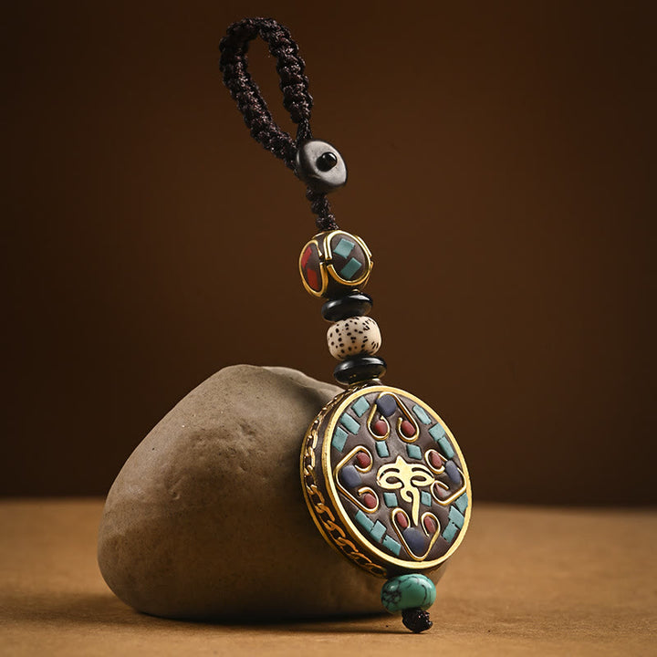 Buddha Stones Tibetaanse Om Mani Padme Hum Bodhi Seed Peace sleutelhanger - Wijsheidsoog - image 6