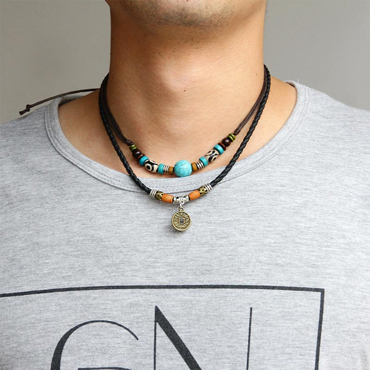 Buddha Stones Turquoise Dzi kralen Ketting - image 3