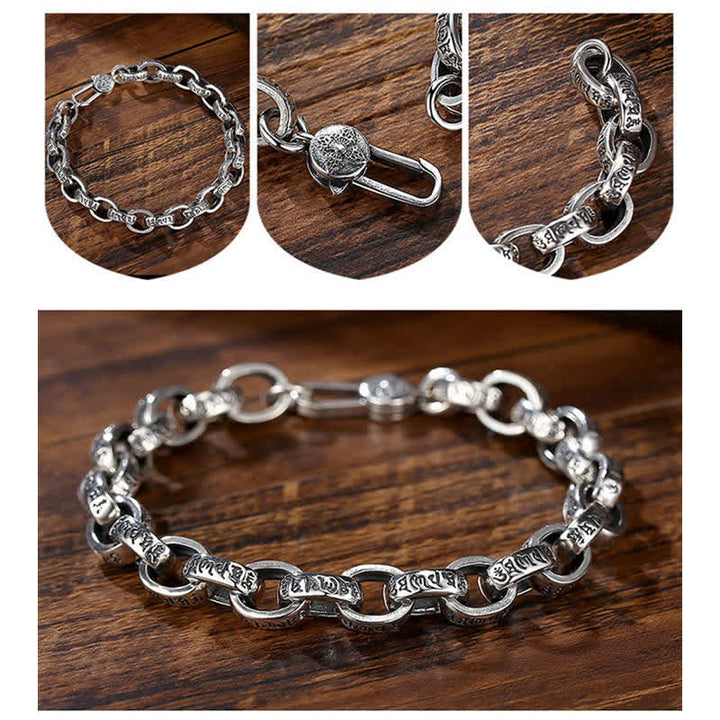 Buddha Stones 925 Sterling Zilveren Om Mani Padme Hum Gegraveerde Bangle-armband - image 5