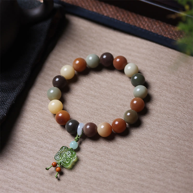 Buddha Stones Natuurlijke veelkleurige Bodhizaad Liuli glazen bedel Armband - image 13