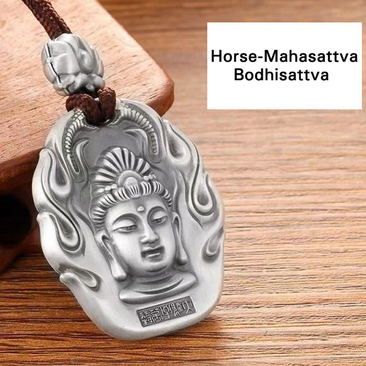 Buddha Stones Chinese dierenriem geboorte Boeddha Om Mani Padme Hum Lotus Mededogen Ketting - Paard-Mahasattva Bodhisattva - image 14