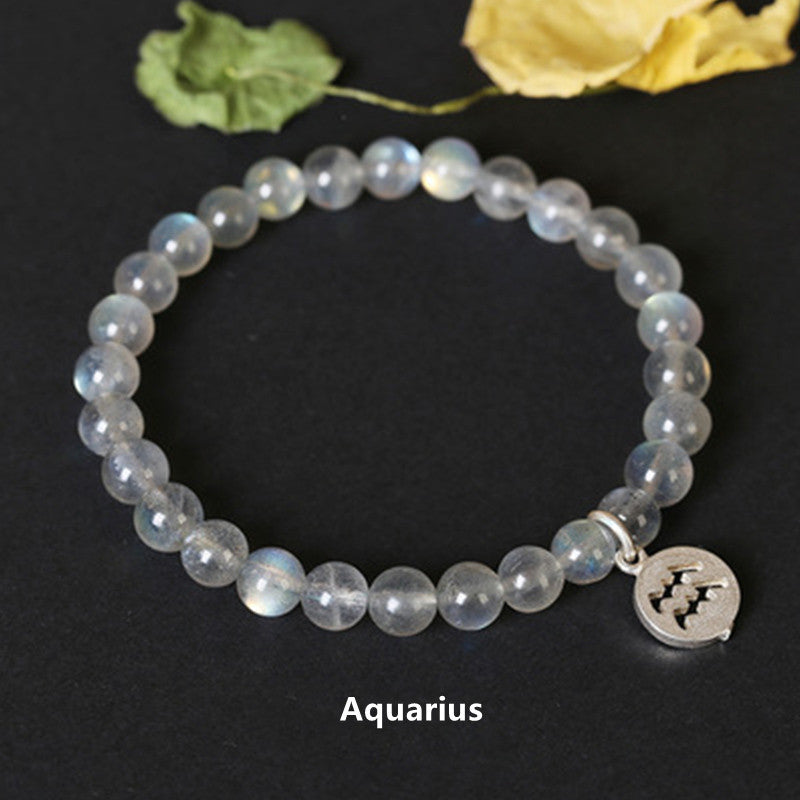 Armband met maansteen en de 12 sterrenbeelden van de dierenriem - Waterman - image 21
