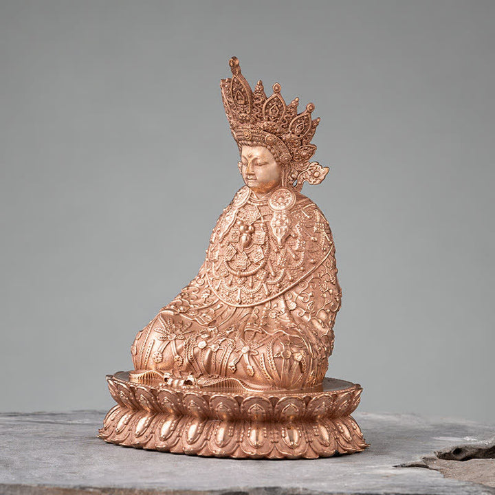 Buddha Stones Shakyamuni beeldje, symbool van mededogen, handgemaakt koperen beeldje ter decoratie - image 3