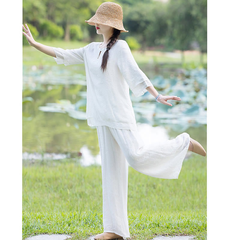Tai Chi Meditatie Gebed Zen Spirituele Ochtendpraktijk Kleding Dames Set - image 11