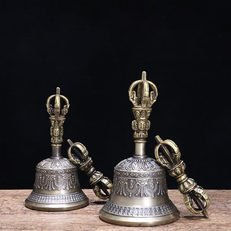 Buddha Stones Tibetaanse meditatiebel en Vajra Dorje koperen verlichtingsdecoratieset - image 0