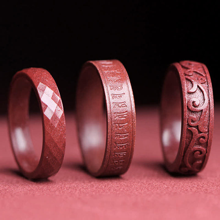 Buddha Stones Cinnabar Om Mani Padme Hum Gelukbrengende Wolken Ring - image 10