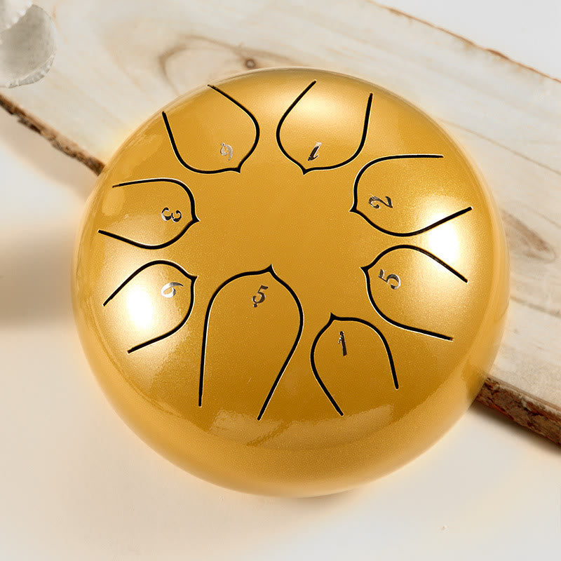 Buddha Stones Stalen tongtrommel, klankgenezing, meditatie, lotuspatroon, drumstel, 8 noten, 15 cm percussie-instrument - Geel - image 18