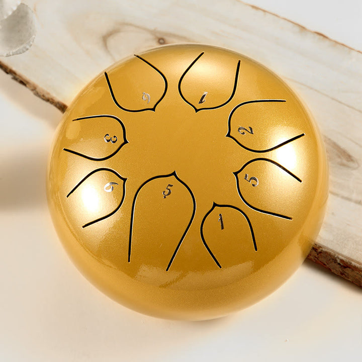 Buddha Stones Stalen tongtrommel, klankgenezing, meditatie, lotuspatroon, drumstel, 8 noten, 15 cm percussie-instrument - Geel - image 18