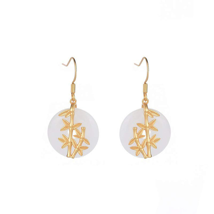 Buddha Stones Feng Shui witte jade Oorbellen - Witte Jade - image 0