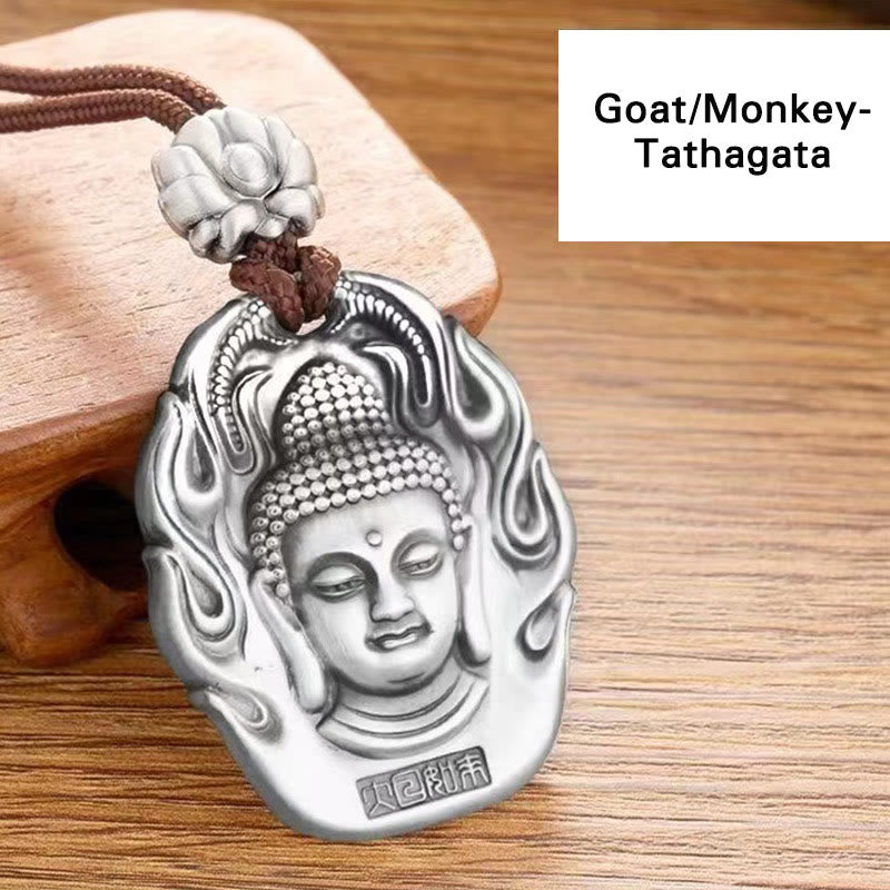 Buddha Stones Chinese dierenriem geboorte Boeddha Om Mani Padme Hum Lotus Mededogen Ketting - image 5