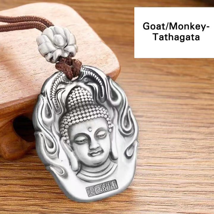 Buddha Stones Chinese dierenriem geboorte Boeddha Om Mani Padme Hum Lotus Mededogen Ketting - image 5