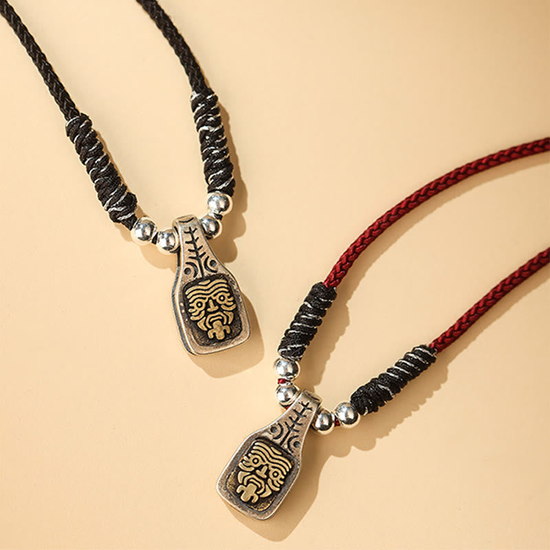 Buddha Stones Tibetaanse Ketting van 925 sterling zilver met de afbeelding van Zakiram, de godin van rijkdom en bescherming. - image 0