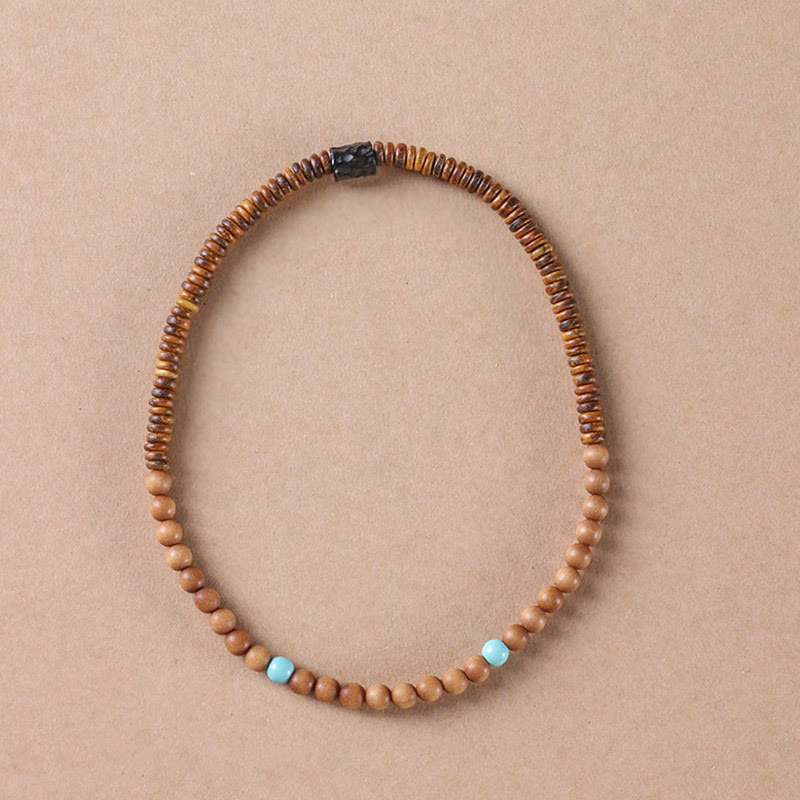 Buddha Stones Sandelhout Turkoois Beschermende Dubbele Armband - image 4