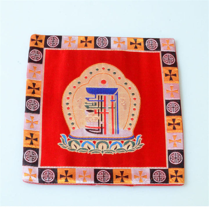 Gebedsaltaarmat Man-Bcu Kalachakra Genezingsmeditatie Jacquardmat - Rood - image 4